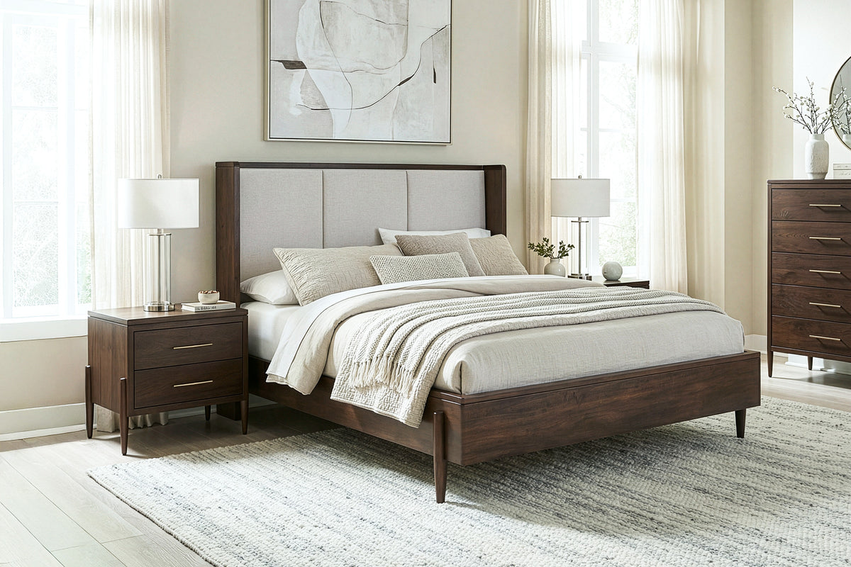 Ｌオルセン&サン L. olsen & son チーク無垢材　レッドレザー　IN Celine 8-Drawer Dresser – Simply Amish