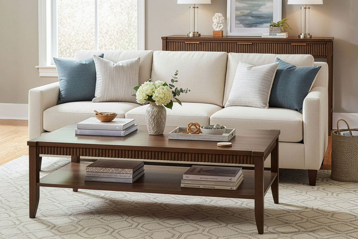 その他 Sofa With Table For sale Abigail Sofa Table with Shelf – Simply Amish