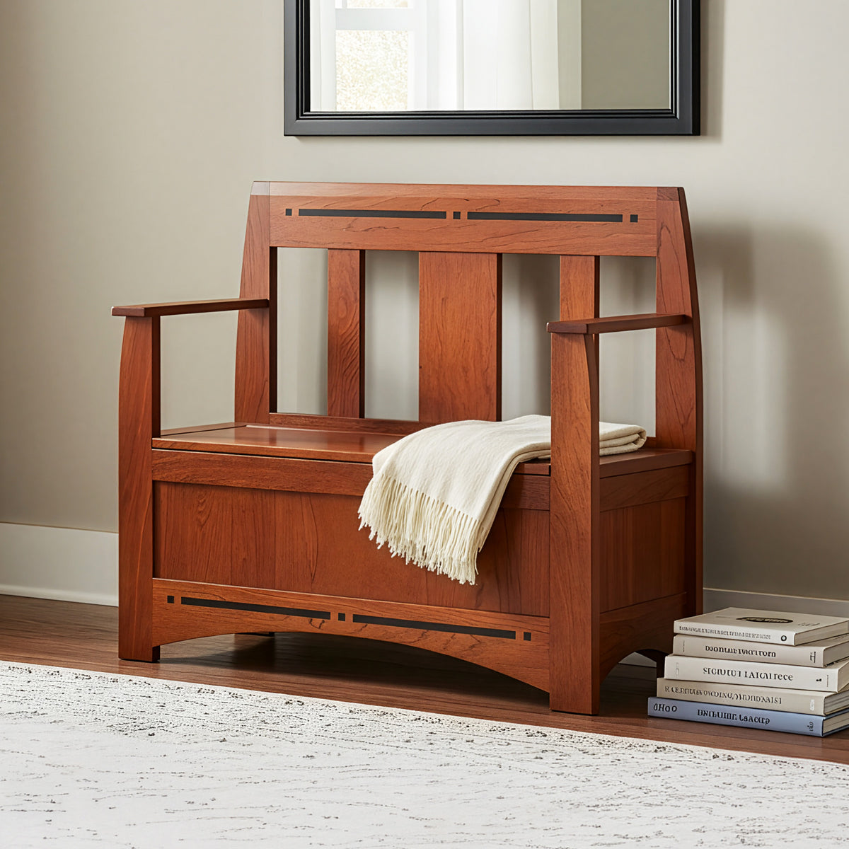 Aspen Small Storage Bench with Inlay – Simply Amish