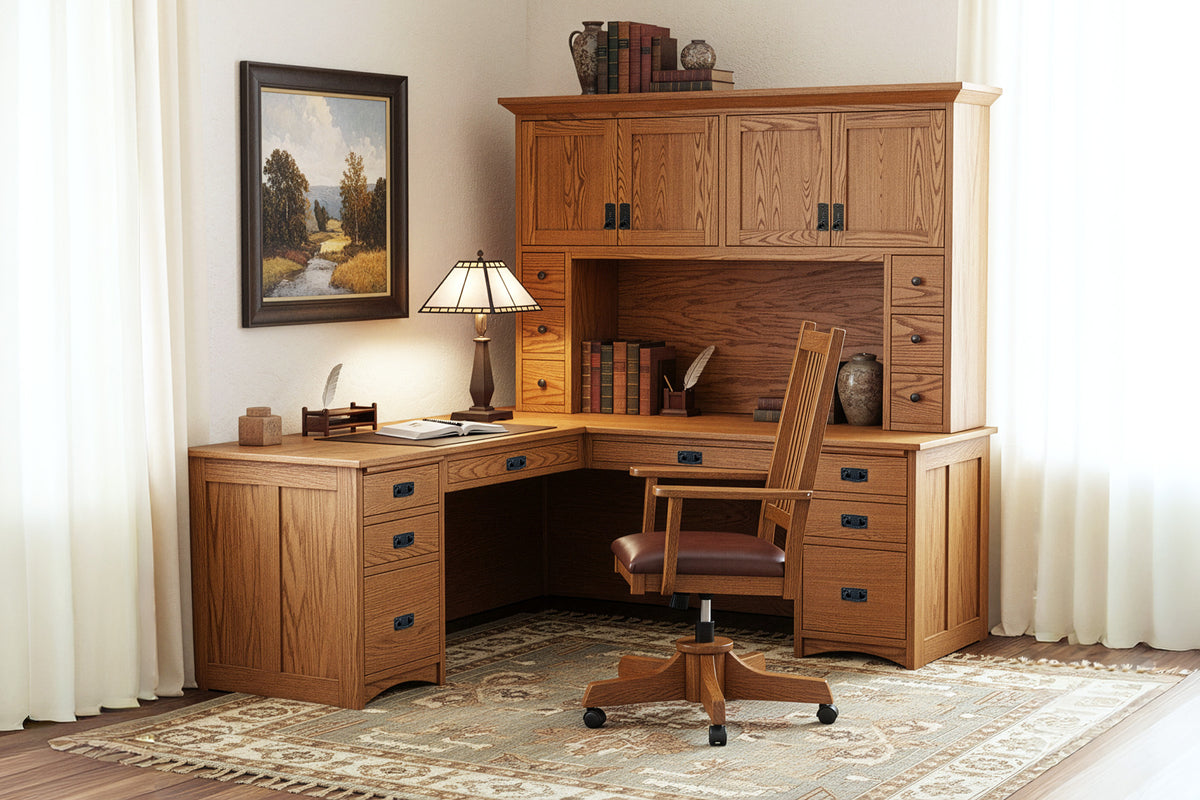 Prairie Mission L-Shape Desk – Simply Amish