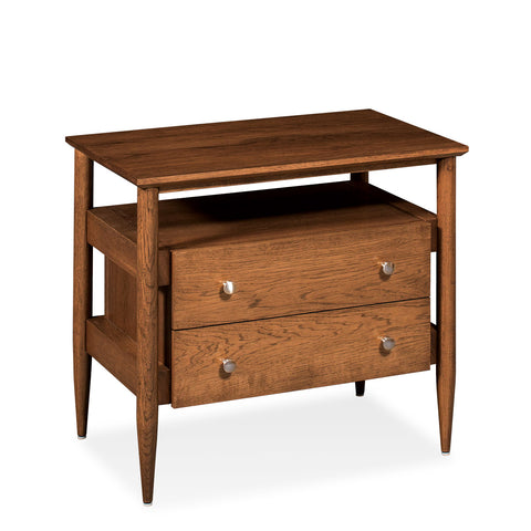 Nolan 2-Drawer Nightstand with Open Cubby