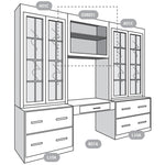 Variable Bridge Top Unit, Open Shelves and One Adjustable Shelf, 12"d