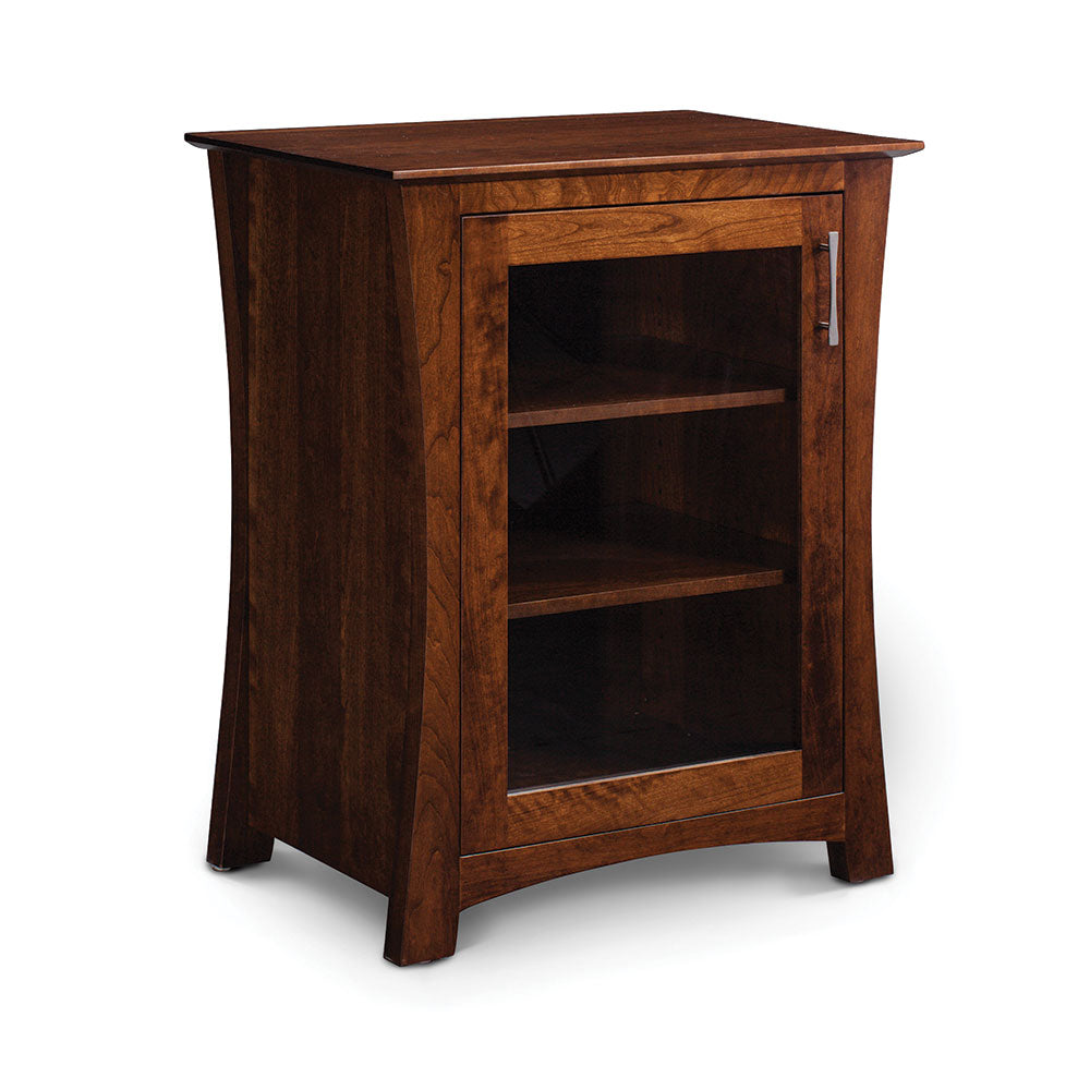 Mission style store media storage cabinet