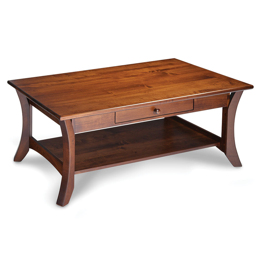 Park Avenue 1-Drawer Open Coffee Table – Simply Amish
