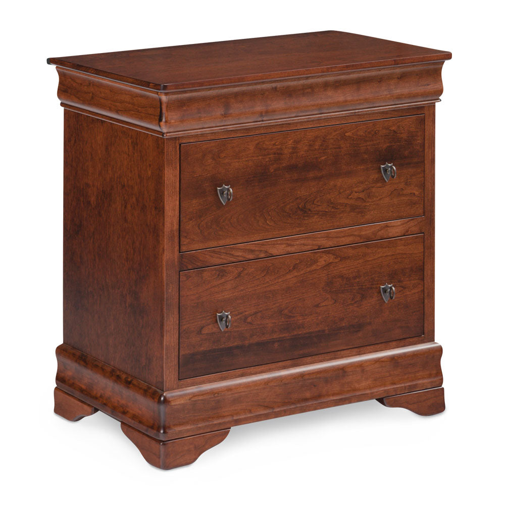 Louis Philippe Solid Wood 2 Drawer Nightstand