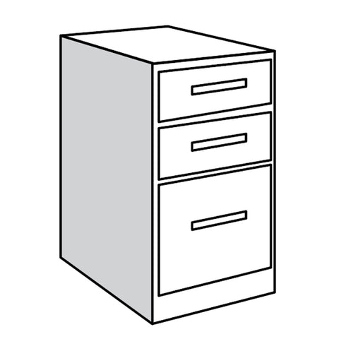 Base Unit, 21"w with 1 File Drawer and Pullout Surface