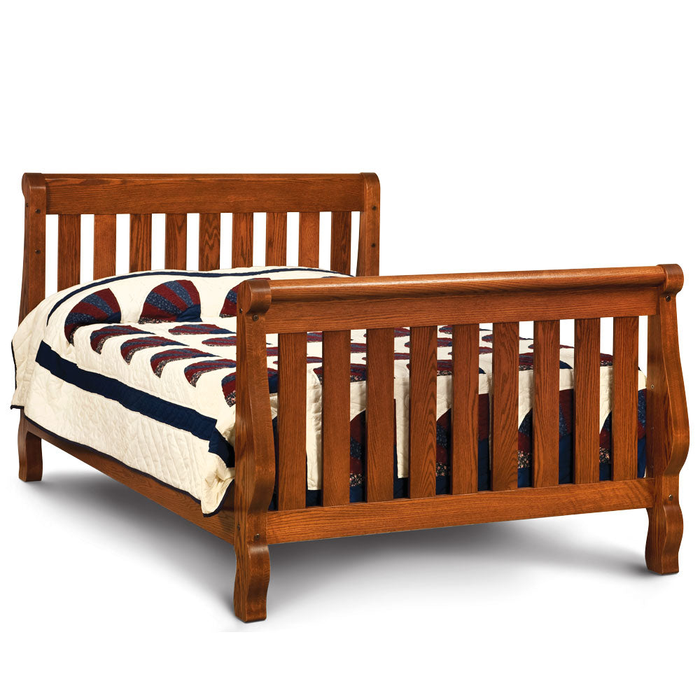 Convertible sleigh outlet crib