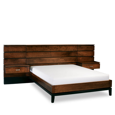 Frisco Panel Bed with 18" Attached Nightstands