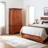 Aspen Tall Armoire on Chest with Inlay