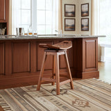 Mission Saddle Backless Swivel Barstool