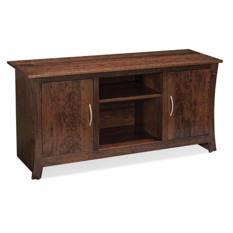 Garrett TV Console with Wood Doors and Open Center