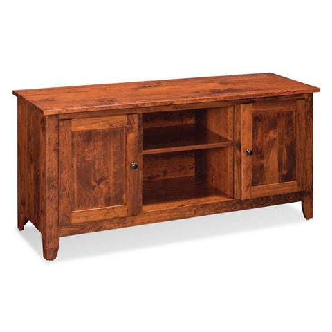 Shenandoah TV Console with Wood Doors and Open Center - QuickShip