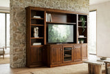 Base Unit, 3-Door TV Console with 2 Adjustable Shelves Behind Each Door