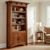 MäRyan Bookcase with Doors on Bottom