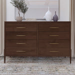 Ｌオルセン&サン L. olsen & son チーク無垢材　レッドレザー　IN Celine 8-Drawer Dresser – Simply Amish