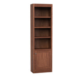 Full-Height Bookcase with Wood Door on Bottom