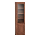 Full-Height Bookcase with Glass Door on Top and Wood Door on Bottom