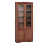 Full-Height Bookcase with Glass Door on Top and Wood Door on Bottom