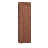 Full-Height Bookcase with Wood Doors and Full-Length Mirror