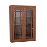 Desk Top Unit, 2 Glass Doors, Open Center Mullions, 3 adjustable shelves, Secret Compartment with 3 adjustable shelves
