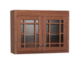 Variable Bridge Top Unit, 2 Glass Doors with Open Center Mullions, 1 Adjustable Shelf, 12"d