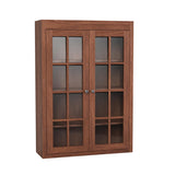 Desk Top Unit, 2 Glass Doors, Mullions, 3 adjustable shelves, Secret Compartment with 3 adjustable shelves