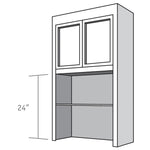 Desk Top Unit, 2 Wood Doors, Open Shelves, and 2 adjustable shelves