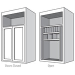 Desk Top Unit, 2-Doors with Increased Height & Depth with Pocket Doors
