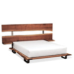 CityScape Platform Bed, Split Headboard with Nightstand Shelves - BBLIV-19P3-03B-W17
