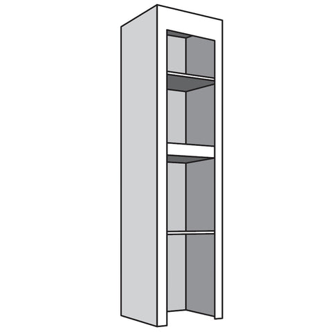 Narrow Top Unit, 21"w with 2 adjustable shelves