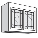 Variable Bridge Top Unit, 2 Glass Doors with Open Center Mullions, 1 Adjustable Shelf, 12"d