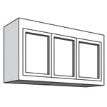 Variable Bridge Top Unit, 3 Wood Doors, 1 Adjustable Shelf, 12"d