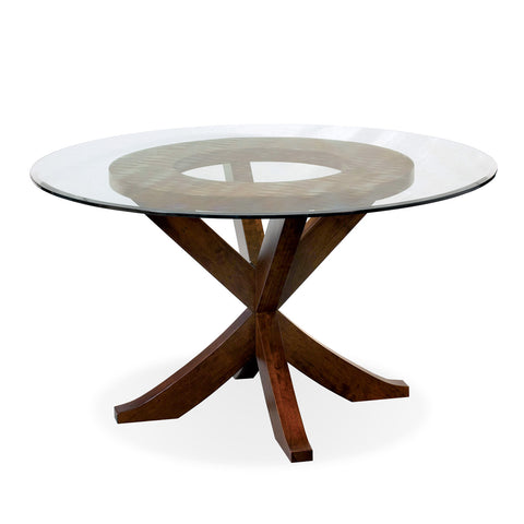Parkdale Single Pedestal Table with Glass Top