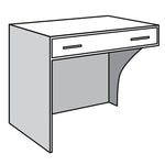Open Base Unit, Left Facing with Convertible Drawer Cutout on Right