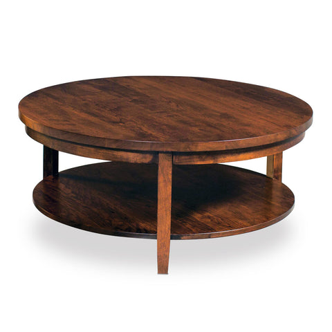 Parkdale Round Coffee Table with Shelf - QuickShip