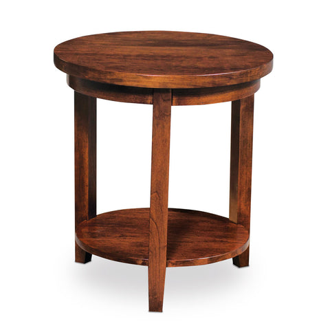 Parkdale Round End Table with Shelf - QuickShip