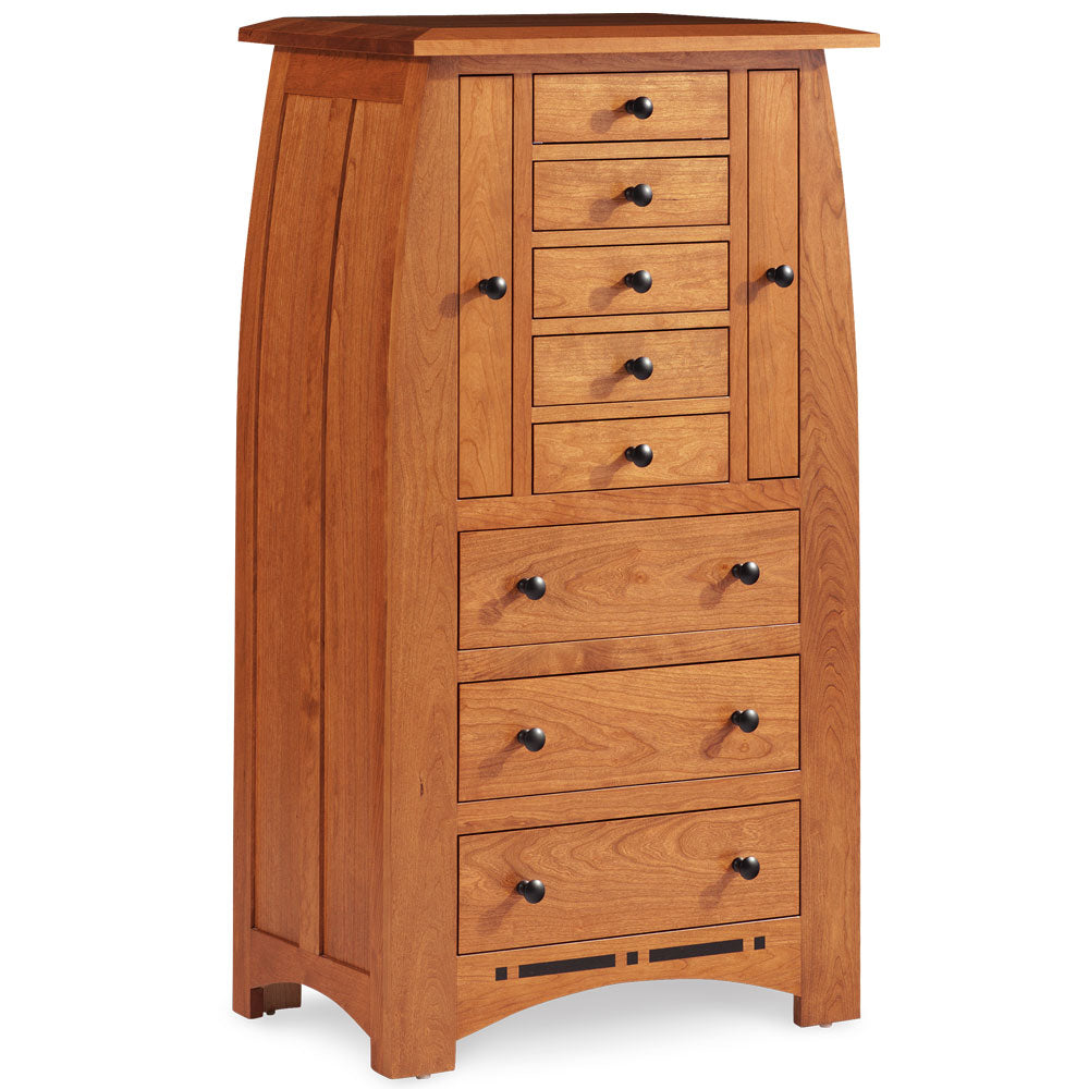 jewelry dresser Crescent Tall Amish Dresser with 2-Drawer Jewelry Box – Foothills Amish  Furniture