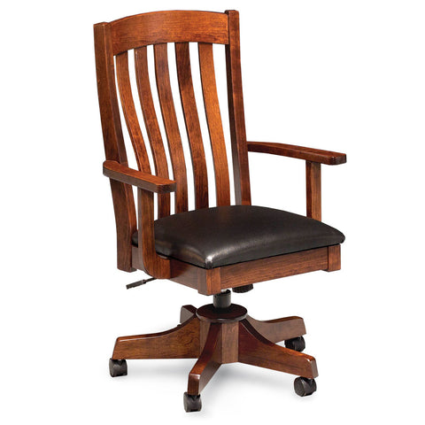 Amish Markridge Upholstered Desk Chair with Wheels