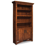 B&O Railroad© Trestle Bridge Bookcase with Wood Doors on Bottom